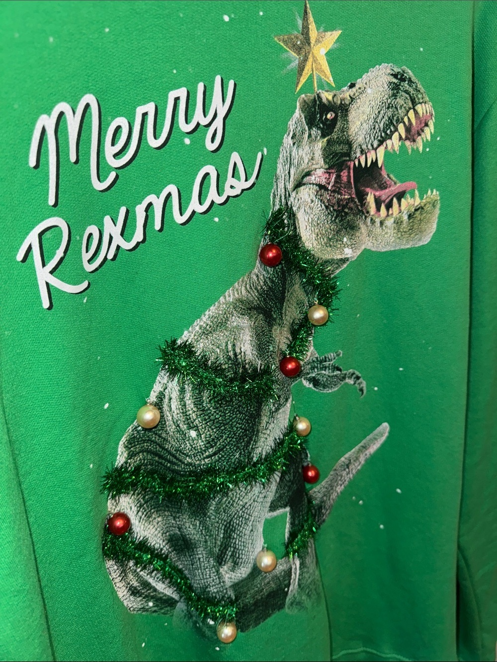 Ugly Christmas Sweater Sweatshirt Dinosaur Christmas Tree - Picture 2 of 3